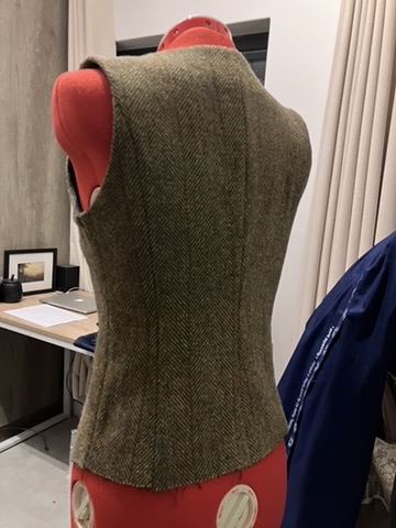 Back of a tweed waistcoat