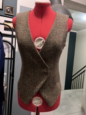 Tweed waistcoat on the stand