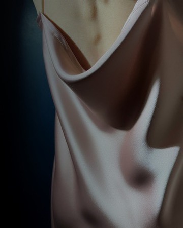 Rose satin drape