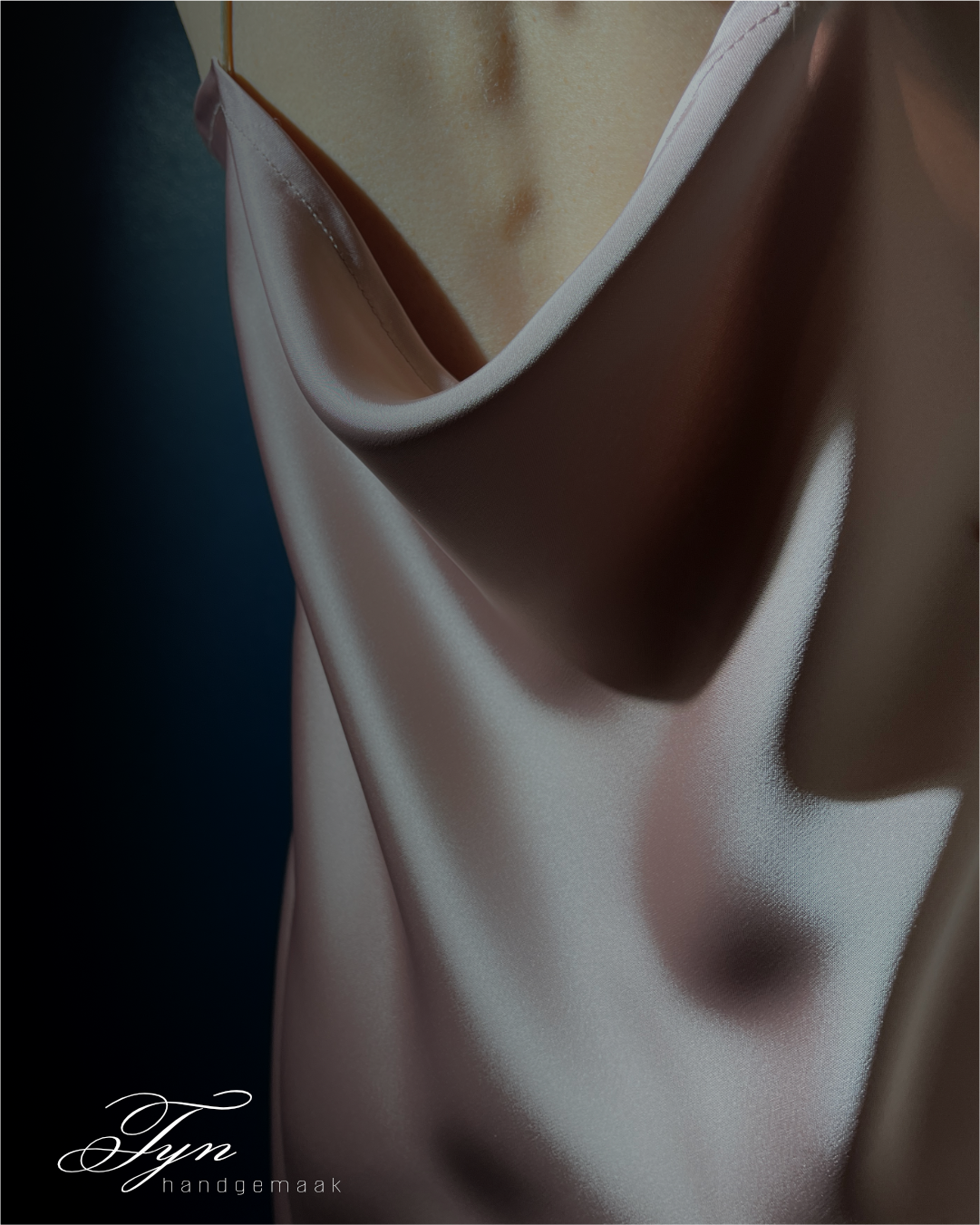Blush satin drape